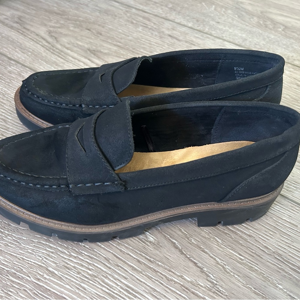 Cliffs by White Mountain Grafton Black Suede Penny Loafers - 8 1/2W